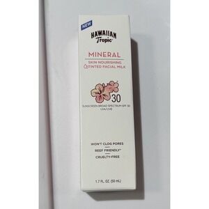 Hawaiian Tropic Mineral Tinted Facial Milk Lotion SPF 30 1.7 oz. Exp 09/2023New